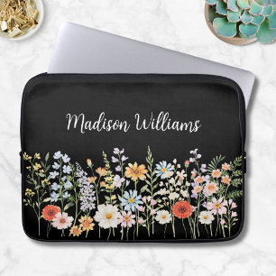 Housse Pour Ordinateur Portable Fleur de fleur sauvage aquarelle personnalisée Élé