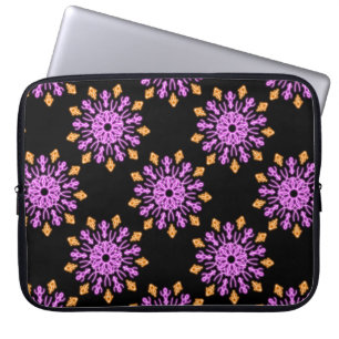 Housse Pour Ordinateur Portable Fleur de néon rose et orange
