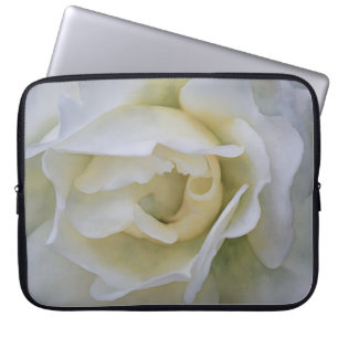 Housse pour ordinateur portable Fleur de rose blan