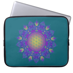 Housse Pour Ordinateur Portable Fleur de Vie - Mandala Indien 3