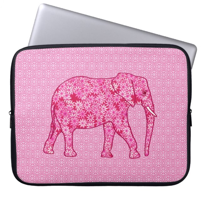 Housse Pour Ordinateur Portable Fleur d'éléphant - rose fuchsia (Devant)