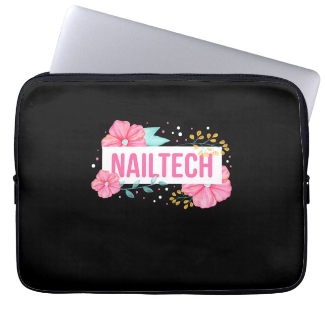 Housse Pour Ordinateur Portable Fleur Nail Tech (Devant)