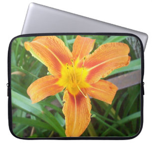 Housse Pour Ordinateur Portable Fleur orange