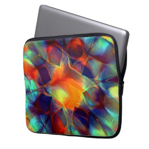 Housse Pour Ordinateur Portable Fleur orange intense en texture polie numérique