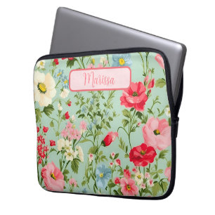 Housse Pour Ordinateur Portable Fleur sauvage de pays anglais personnalisé