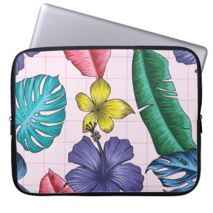 Housse Pour Ordinateur Portable Fleur tropicale : motif feuille sans soudure