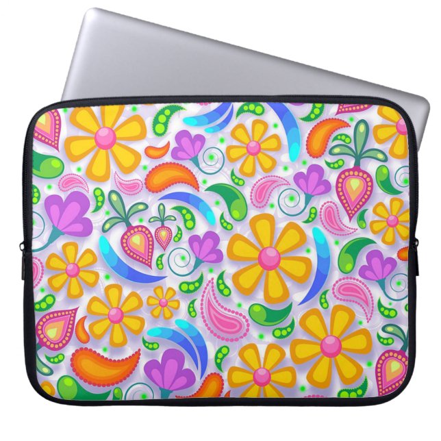 Housse Pour Ordinateur Portable Fleurs (Devant)
