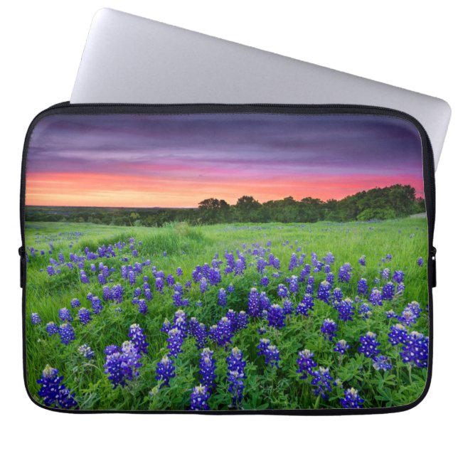 Housse Pour Ordinateur Portable Fleurs | Bluebonnets à Sunset Texas (Devant)