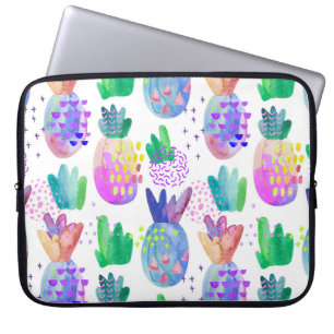 Housse Pour Ordinateur Portable Fleurs d'automne peintes à la main, motif sans sou