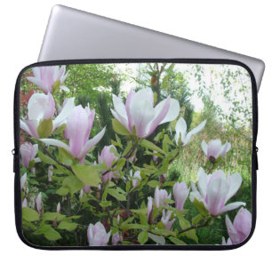 Housse Pour Ordinateur Portable fleurs de magnolia mauve