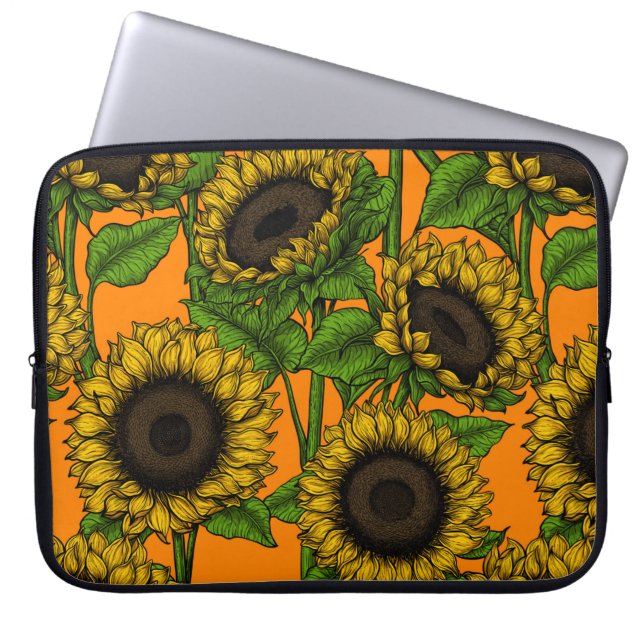 Housse Pour Ordinateur Portable Fleurs de soleil (Devant)