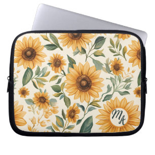 Housse Pour Ordinateur Portable Fleurs de soleil jaunes