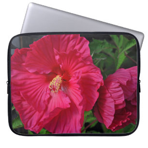 Housse Pour Ordinateur Portable Fleurs d'hibiscus roses