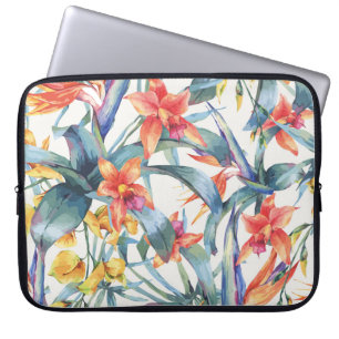 Housse Pour Ordinateur Portable Fleurs Feuilles tropicales Vintages Botaniques