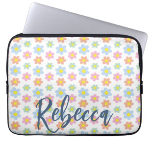 Housse Pour Ordinateur Portable Fleurs hippy pastel coloré girly les années 70 des