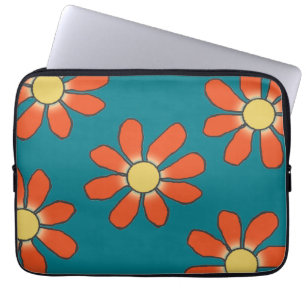 Housse Pour Ordinateur Portable Fleurs jaunes rouges graphiques sur toute couleur
