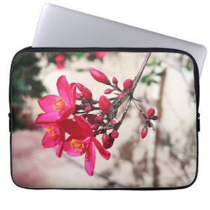 Housse Pour Ordinateur Portable Fleurs Magenta