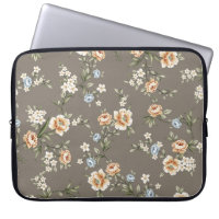 fleurs mignonnes avec motif feuille sur fond gris