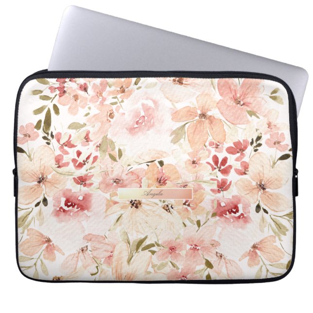 Housse Pour Ordinateur Portable Fleurs printanières florissantes (Devant)