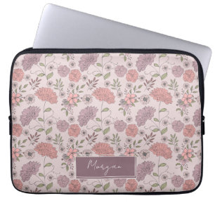 Housse Pour Ordinateur Portable Fleurs sauvages Personnalisé avec le nom Floral Bo