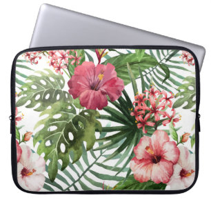 Housse Pour Ordinateur Portable Fleurs tropicales Aquarelle Moderne Florale fine