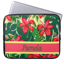 Fleurs tropicales et feuilles