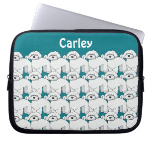 Housse Pour Ordinateur Portable Floofing White Motif Chiot Personnalisé