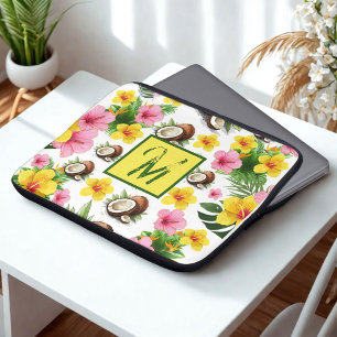 Housse Pour Ordinateur Portable Floral blanc