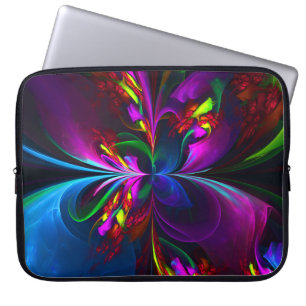 Housse Pour Ordinateur Portable Floral moderne Art Abstrait Rouge Bleu Motif #15