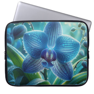 Housse Pour Ordinateur Portable Floral orchidée bleue