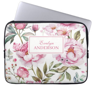 Housse Pour Ordinateur Portable Floral rose