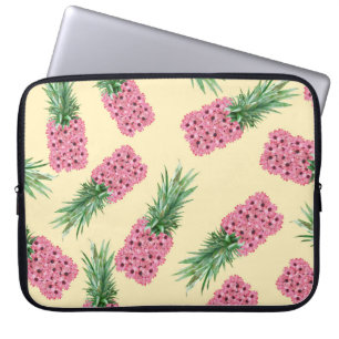 Housse Pour Ordinateur Portable Floral rose ananas Jaune Arrière - plan