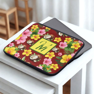 Housse Pour Ordinateur Portable Flore rouge