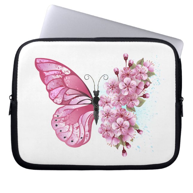 Housse Pour Ordinateur Portable Flower Butterfly (Devant)
