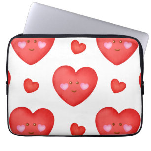 Housse Pour Ordinateur Portable Fond de la Saint-Valentin à motif avec amour de cœ
