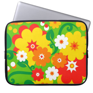 Housse Pour Ordinateur Portable Fond d'écran Funky Flower Power