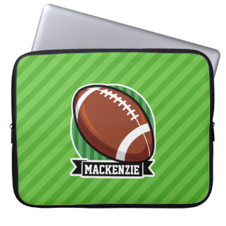 Housse Pour Ordinateur Portable Football sur les rayures vertes