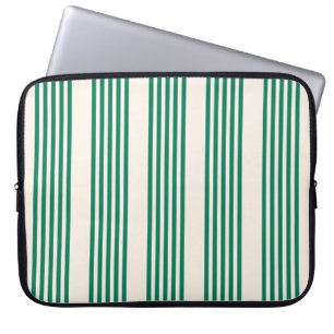Housse Pour Ordinateur Portable Forêt vert et beige cinq bandes motif