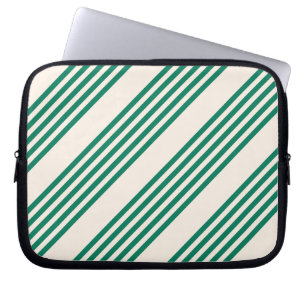 Housse Pour Ordinateur Portable Forêt vert et beige cinq bandes motif