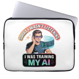 Housse Pour Ordinateur Portable Formation Mon AI amusant Citation d'intelligence a