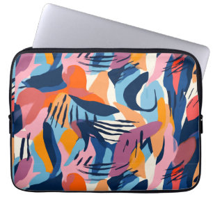 Housse Pour Ordinateur Portable Formes Abstraites Modernes Vibrantes Motif