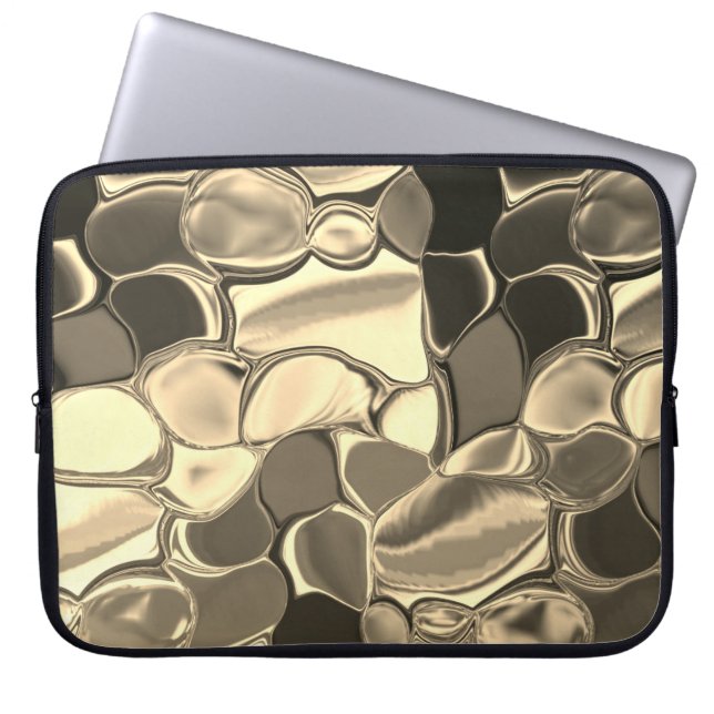 Housse Pour Ordinateur Portable Formes arrondies en bronze, or clair brillant ? (Devant)