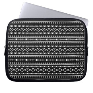 Housse Pour Ordinateur Portable Formes Aztec Motif gris noir
