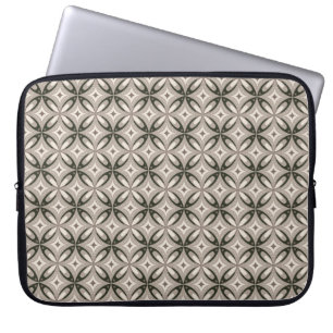Housse Pour Ordinateur Portable Formes circulaires rétro beige et marron