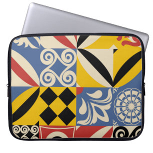 Housse Pour Ordinateur Portable Formes géométriques rétro : azulejos.