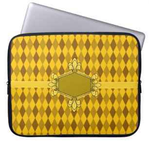 Housse Pour Ordinateur Portable Four de lis, or, diamant d'or, Ajouter initiales/n