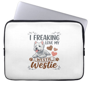Housse Pour Ordinateur Portable Fous amoureux des coeurs et des pattes de chien We