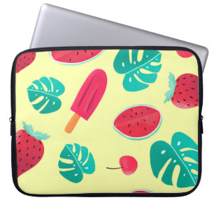 Housse Pour Ordinateur Portable Fraise feuille