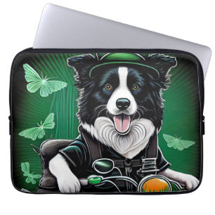 Housse Pour Ordinateur Portable Frontière Collie Chien Conduite Vélo St. Patrick's