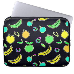 Housse Pour Ordinateur Portable Fruits Colorés Expressifs Oeuvres D'Art Néon